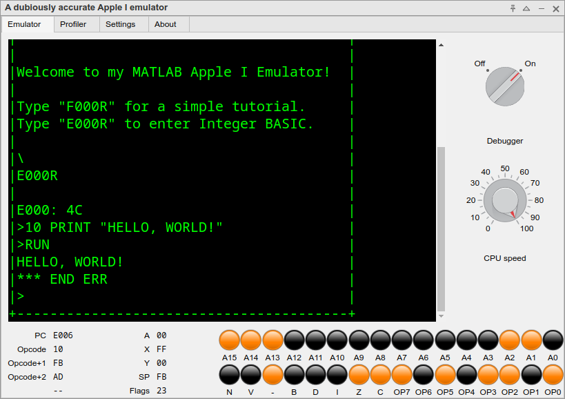 Apple I Emulator screenshot